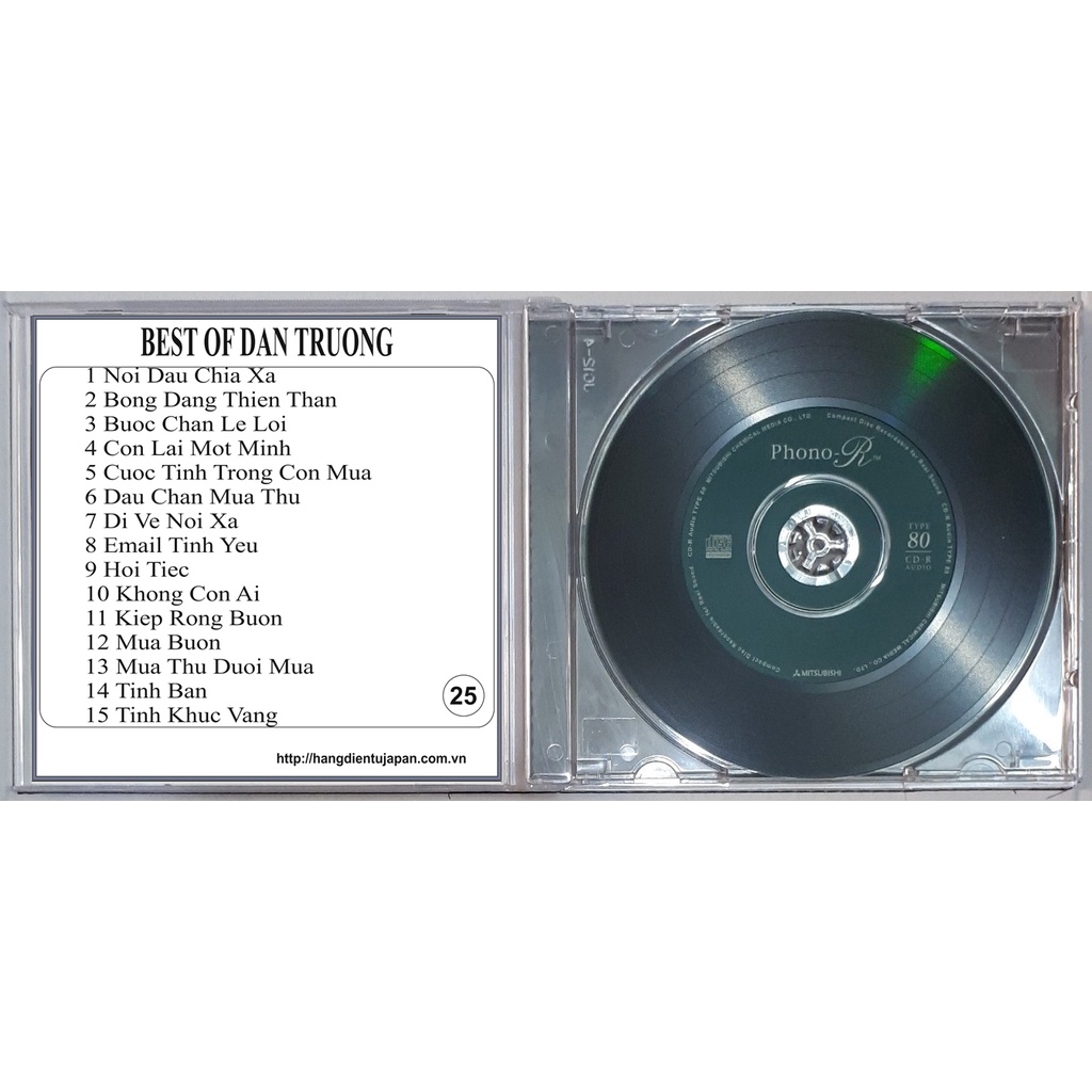 ĐĨA CD 25.BEST OF ĐAN TRƯỜNG - 2001 chất lượng cao