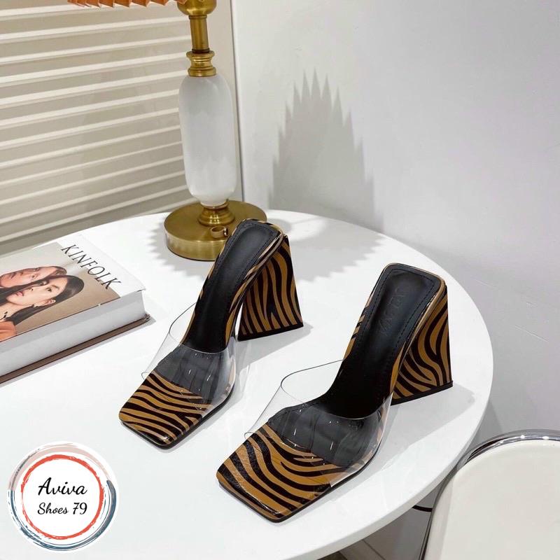 Guốc tam giác ngựa vằn 9cm siêu hót H2STORE.