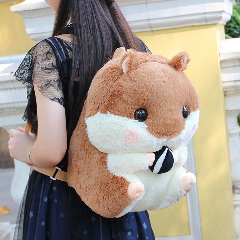 Ba Lô Đeo Vai Cỡ Lớn Hình Chuột Hamster Nhồi Bông Mềm Mại Dễ Thương