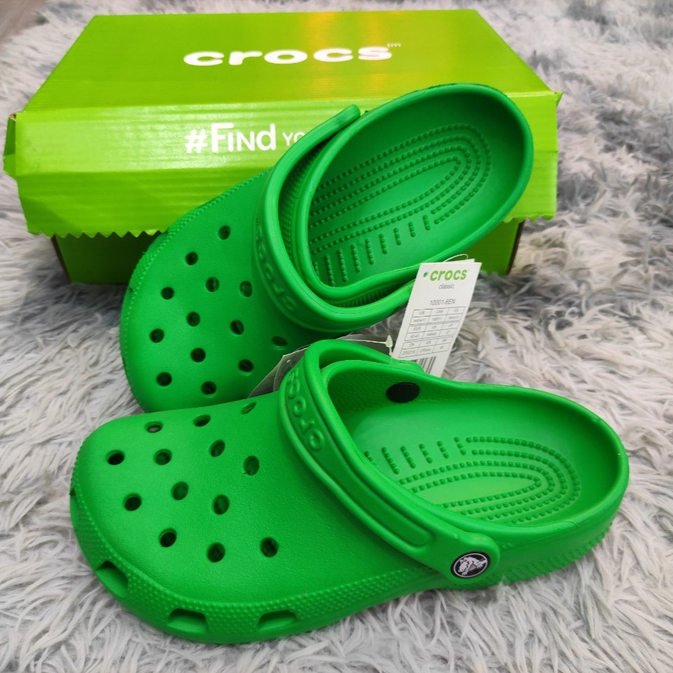 [Hàng chính hãng] Dép sục crocs cho nam và nữ, màu xanh lá, đi chơi đi mưa, chống thấm (lỗi nhẹ đã xử lý)