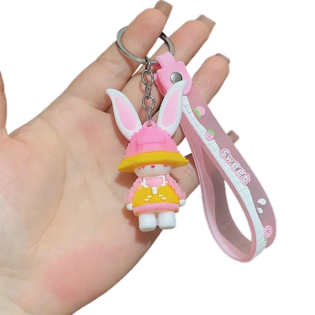 Móc Khóa Hình Thỏ Hoạt Hình Đáng Yêu