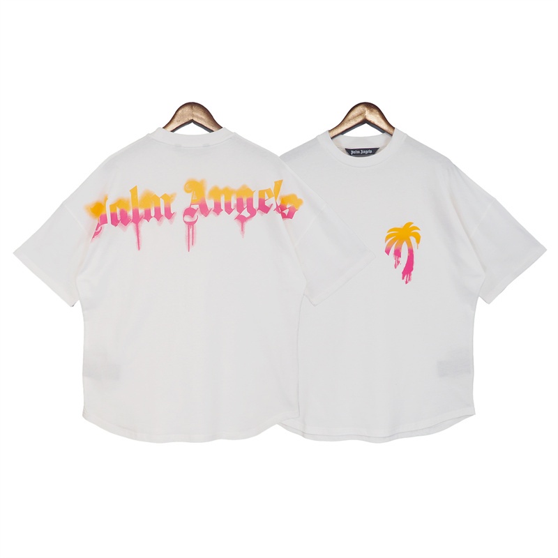 Áo Thun Ngắn Tay In logo Palm Angels Graffiti Cá Tính Cho Nam