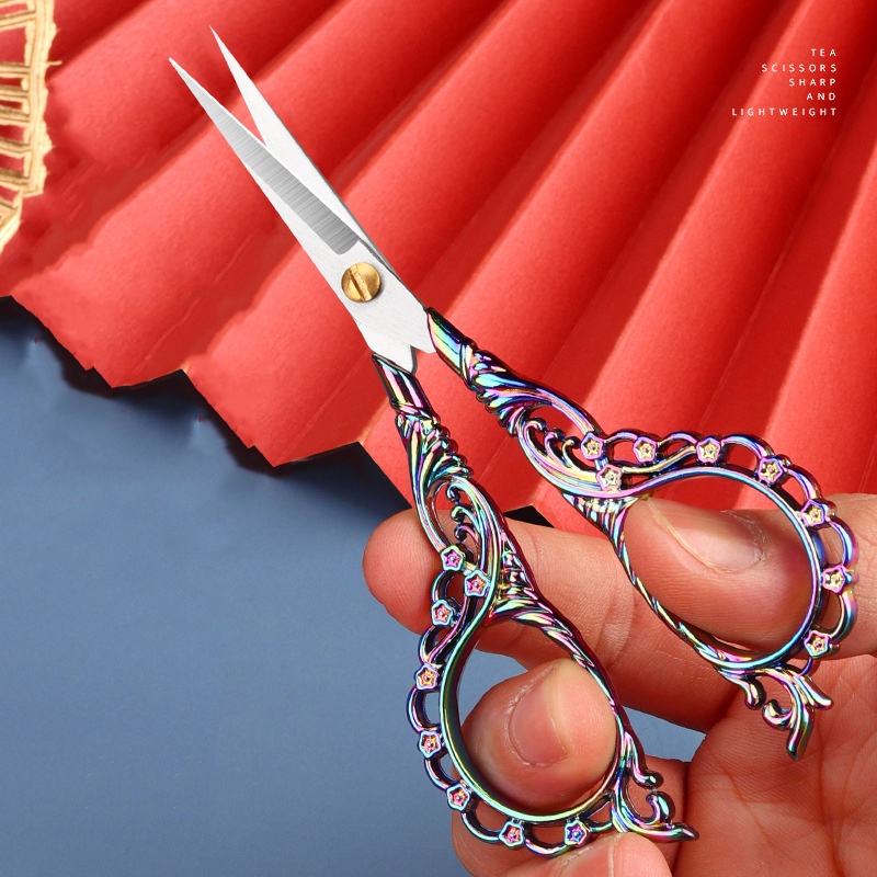 Vintage Tailor Scissor Peach Scissor Cross Thêu chỉ thép không gỉ Handmade Trang chủ may Scissor