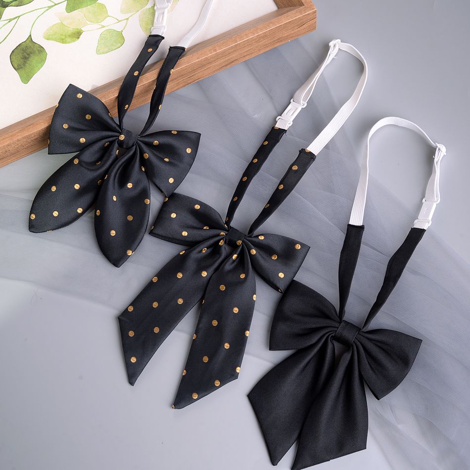 Cà Vạt Đồng Phục Màu Đen Thắt Nơ Phong Cách Preppy Nhật Bản Cho Nam Và Nữ