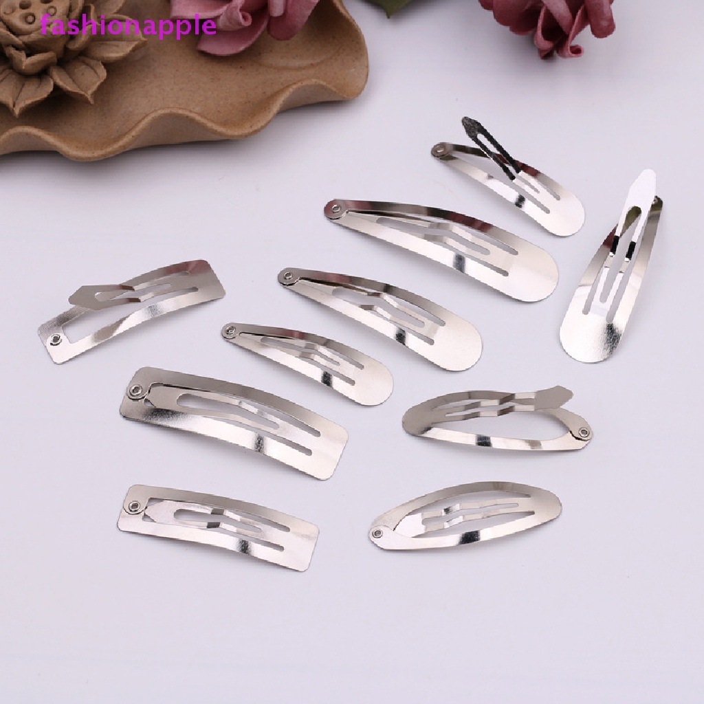 Set 50 Kẹp Tóc Kim Loại Màu Vàng / Bạc / Đen Đơn Giản