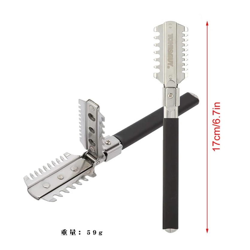 Lược Chải Tóc Hai Mặt Bằng Thép Không Gỉ Kèm 10 Lưỡi Dao Cắt