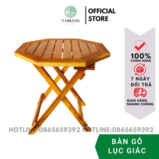 Bàn Trà Gỗ Cafe Lục Giác Gấp Gọn Dành Cho Quán Cafe , Trà Chanh Cao Cấp Nhập Khẩu Hàn Quốc - TABLESS STORE