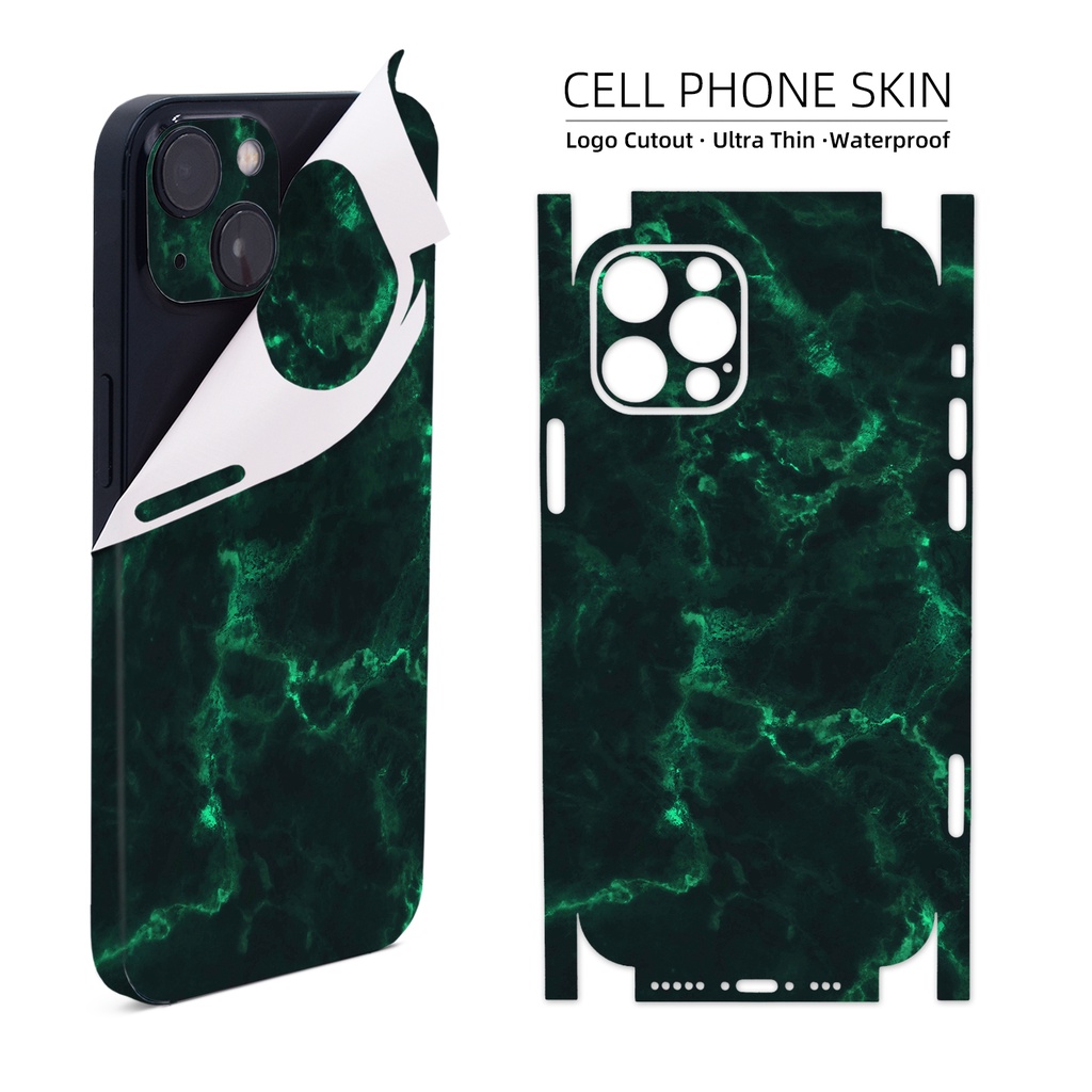 Miếng Dán Logo Siêu Mỏng Chống Thấm Nước Màu Xanh Lá Đậm Cho iPhone 12 13 14 Pro Max