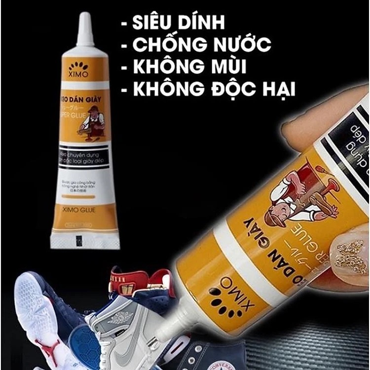Keo Dán Giày Siêu Dính Dùng Nhiệt Trong Suốt Ximo Tuýp Tiện Lợi Dán Vết Rách Giày, túi Xách, Đồ Nội Thất Bằng Da