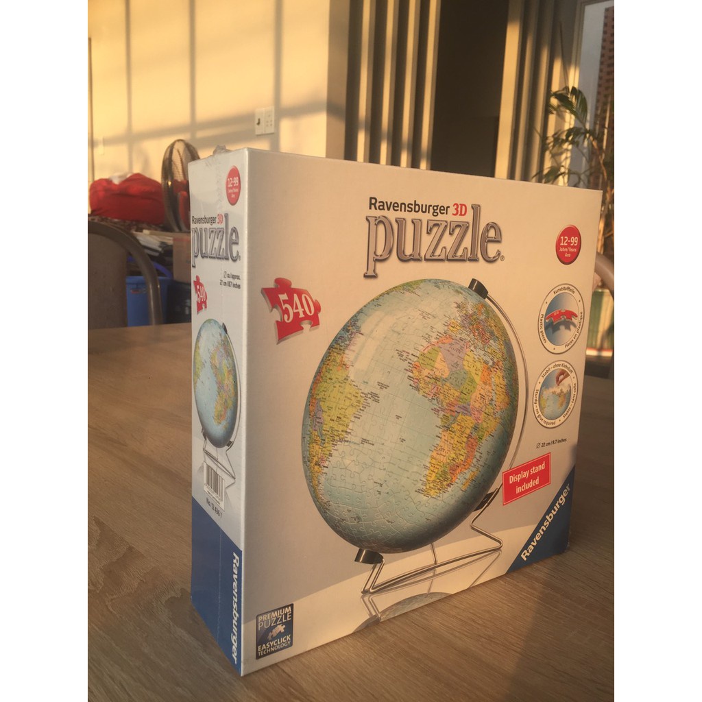 SALE Bộ trò chơi ghép hình Quả cầu 3D Ravensburger The Earth Jigsaw Puzzle, 540 mảnh ghép