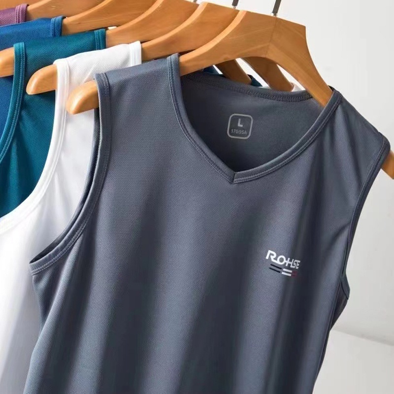 Áo thun sát nách AOKANG cổ chữ V thoáng khí nhanh khô phong cách thể thao thời trang cho nam