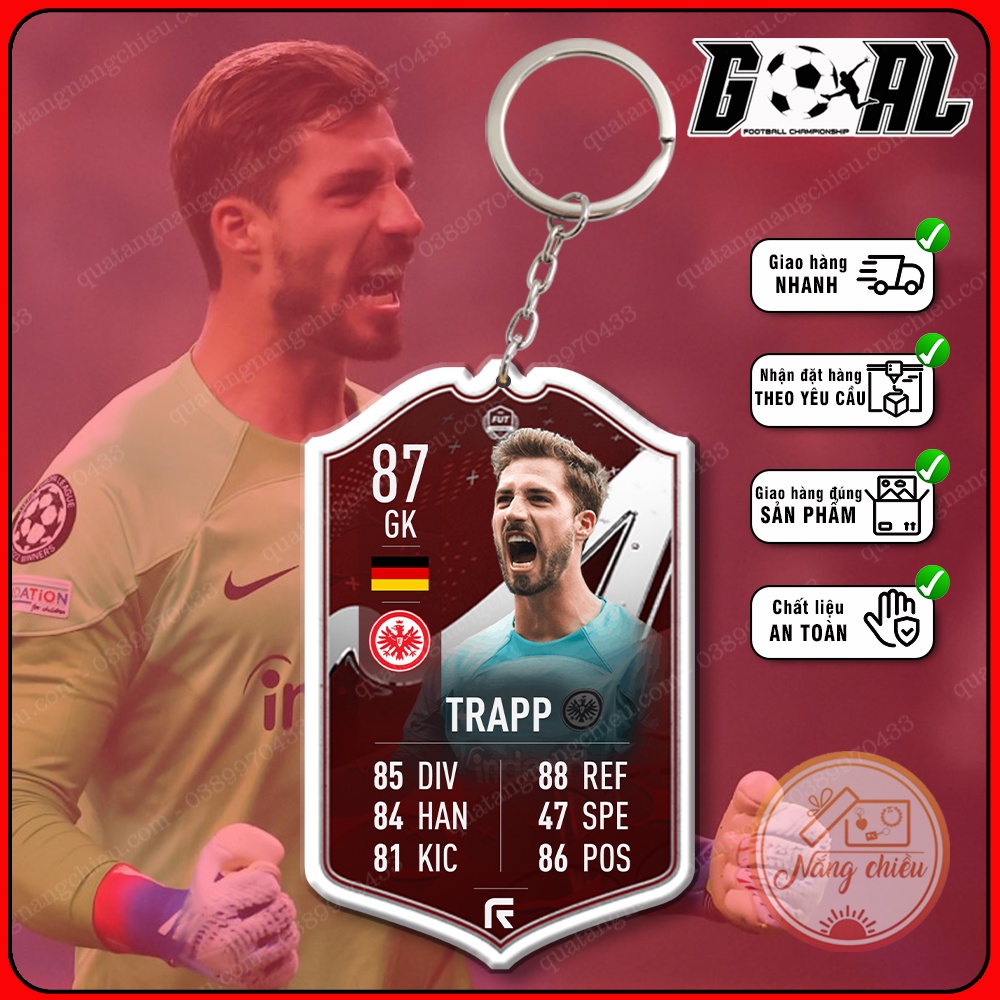 Móc khóa in hình Kevin Trapp -Phụ kiện móc khóa treo balo gaming - cầu thủ được yêu thích nhất[9201-9212]