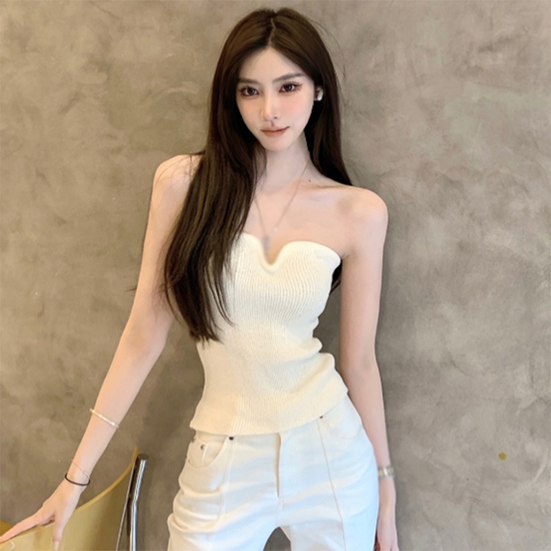 Áo Hai Dây Cổ Chữ V Dáng Ôm Phong Cách Hàn Quốc Quyến Rũ Dành Cho Nữ