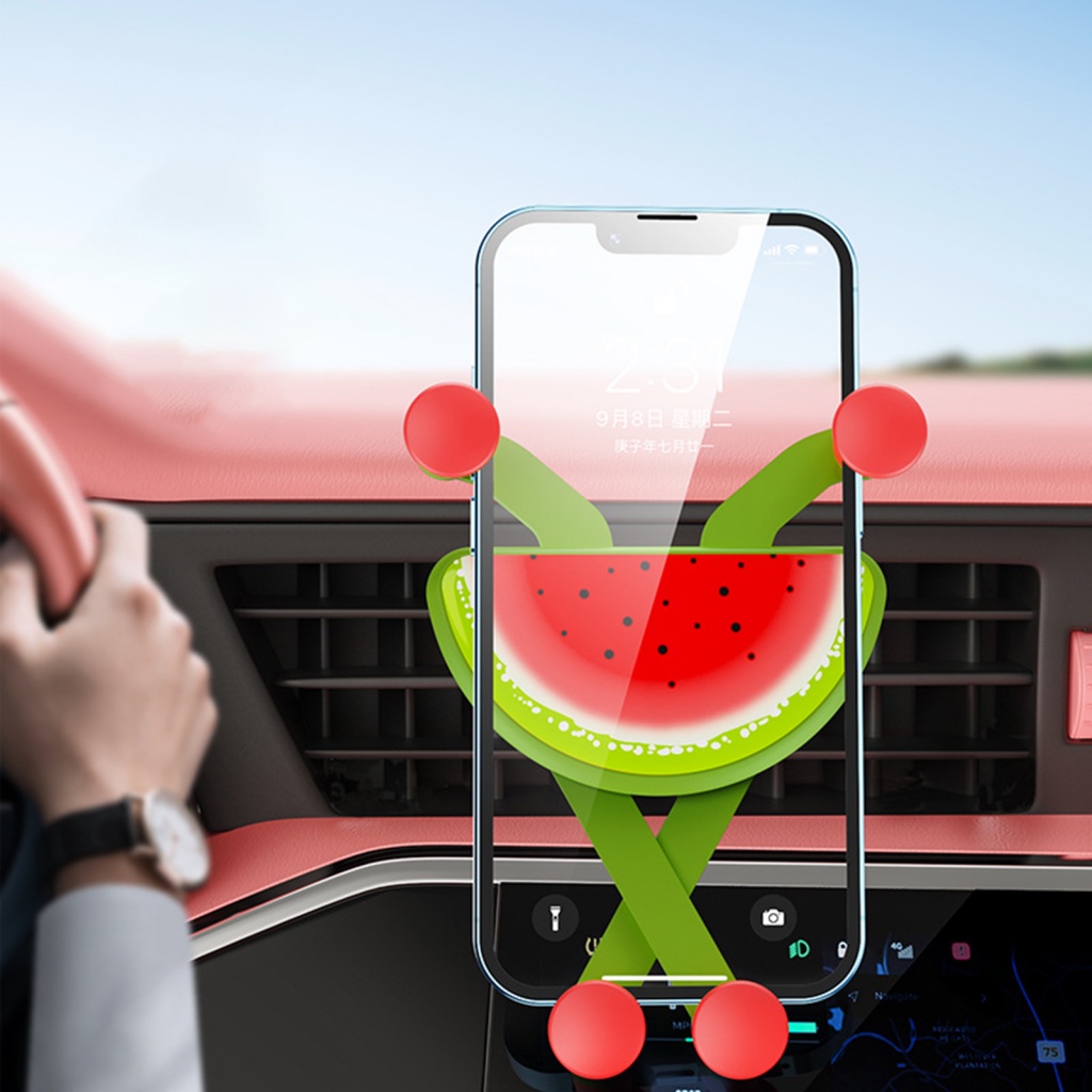 Giá Đỡ Điện Thoại Chống Sốc Chống Trượt Hình Hoa Hướng Dương / Trái Cây Hoạt Hình Có Thể Điều Chỉnh Cho Xe Hơi