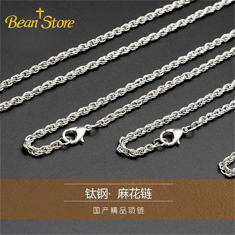 Titan thép gai hoa vòng cổ cho nam giới không có mặt dây chuyền cá nhân Triều Nam phụ kiện chuỗi hip hop phụ kiện chuỗi xương rắn đơn giản