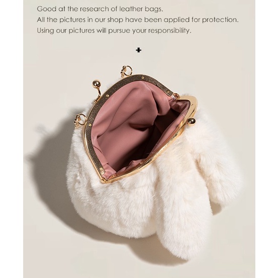 Túi Đeo Chéo Hình Thỏ Bông Dễ Thương Xinh Xắn Cao Cấp