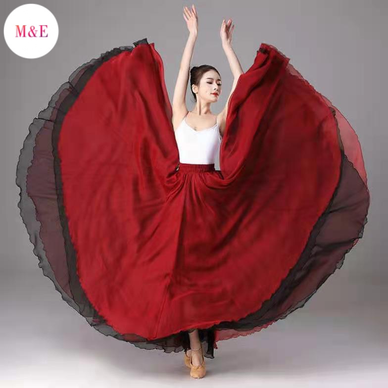 Bán Trực Tiếp Từ Nhà Máy Bán Sỉ Chân Váy Voan Hai Lớp Xếp Ly Lưng Cao Cỡ Lớn 720 Độ Thích Hợp Đi Biển Nghỉ Mát