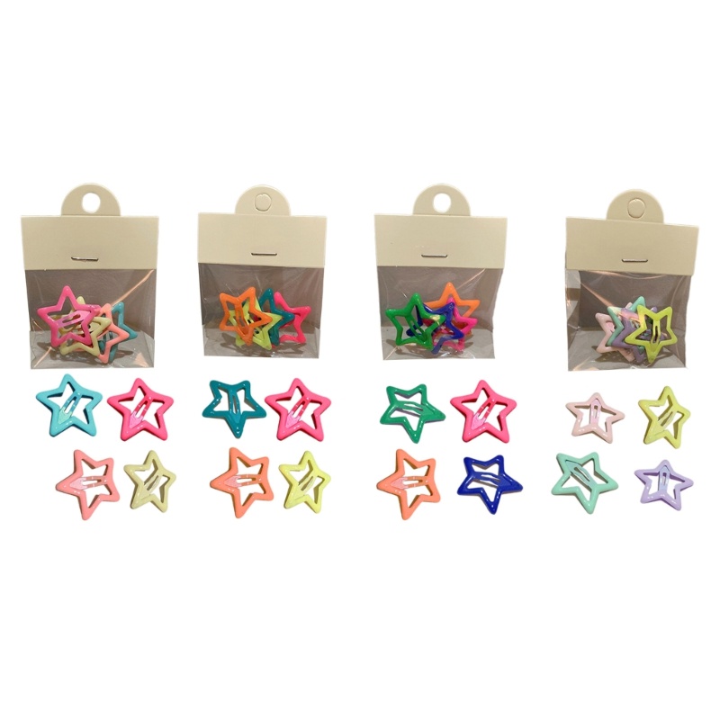 Kẹp Tóc Hình Ngôi Sao Nhiều Màu Sắc Y2k Màu Dạ Quang Cho Nữ