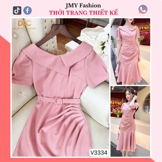 V3334 Váy hồng nhún eo đuôi cá [DVC&ACC] váy dáng dài body nữ tính