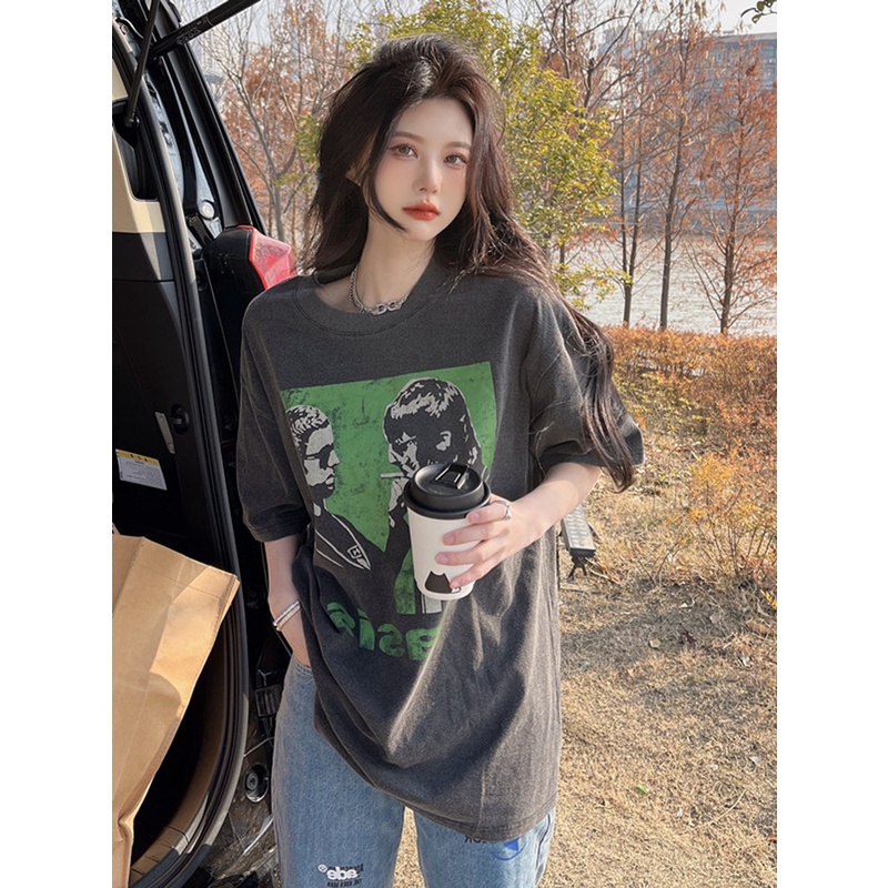 Áo Thun cotton Ngắn Tay In Họa Tiết Thời Trang Mùa Hè Mới Cho Nữ