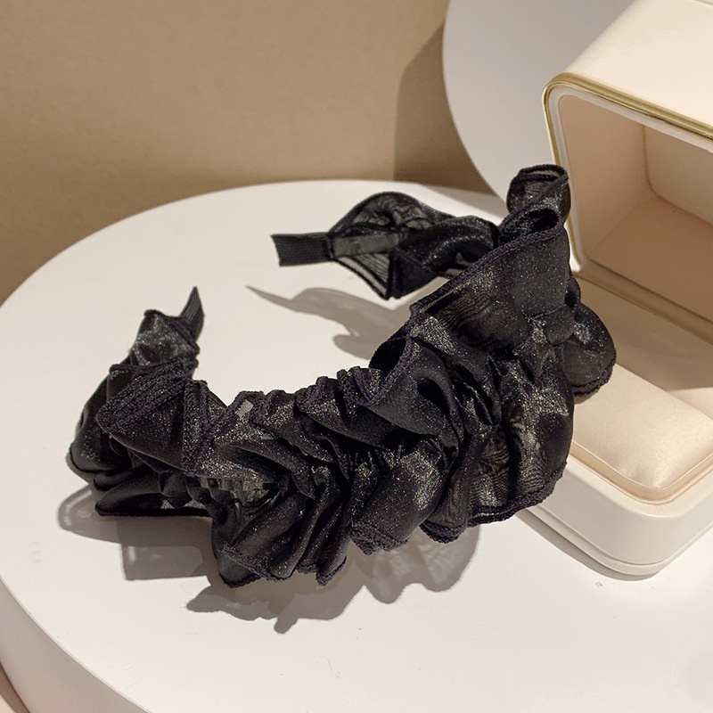 [Magpie] Băng Đô Nơ Cài Tóc Rửa Mặt Bằng satin Bản Rộng Màu Đỏ Phong Cách retro Hàn Quốc