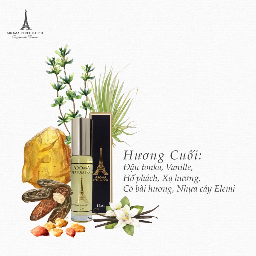 Nước Hoa Pháp Aroma Allure Cao Cấp Nam Tính, Lịch Lãm, Cuốn Hút - 12ml