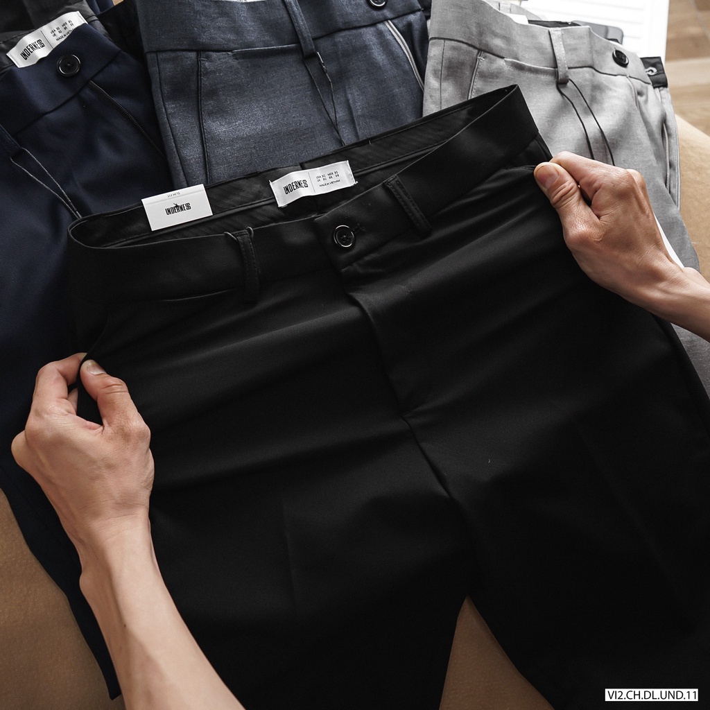 Hình đúng màu - Quần tây xanh đen SLIMFIT UnderNess  -  from dáng cực chuẩn  -  màu quần vải co giãn chuẩn men  -  QVUN1
