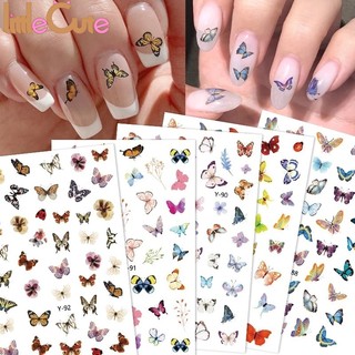 1 tờ nhãn dán móng tay hình bướm màu sắc ngẫu nhiên