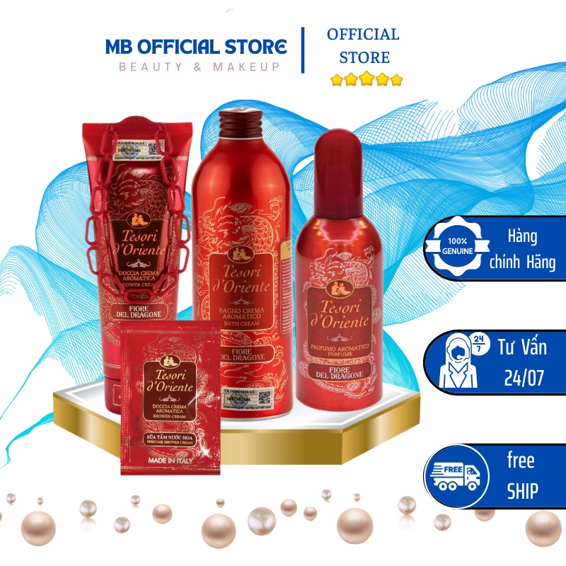 Sữa Tắm Xích Nước Hoa Ý Màu Đỏ Tesori Hương Rồng Đỏ 250ml Và Nước Hoa Tesori D' Oriente