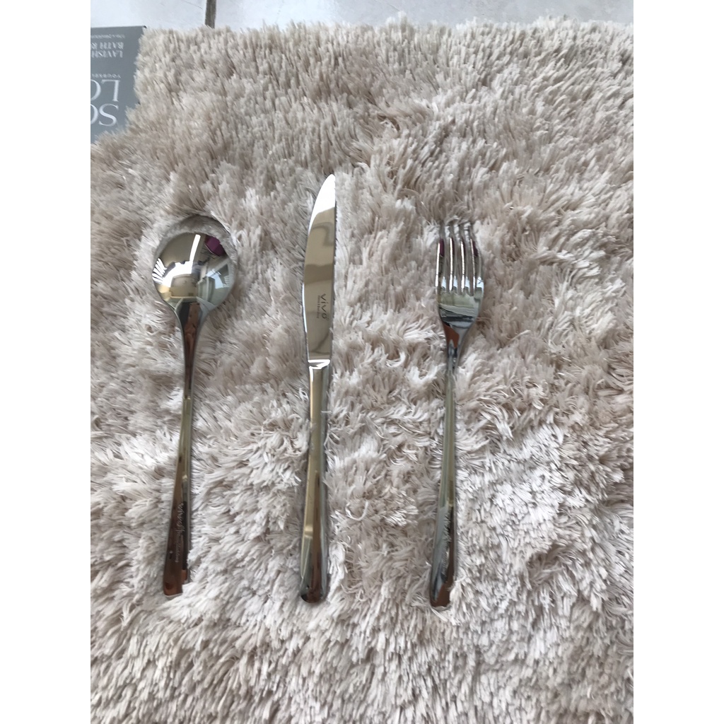 Bộ Dao muỗng  nĩa  ăn bít tết, Inox cao cấp sáng bóng, tinh tế, thiết kế sang trọng VIVO