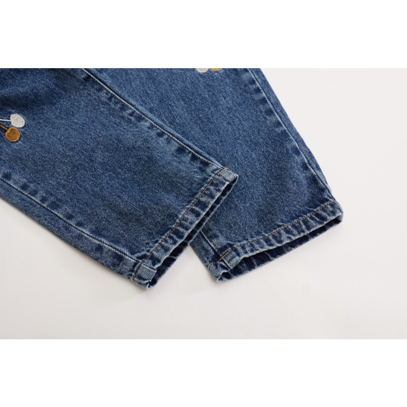 YAOEENH Quần Jeans Dài 100-160cm Thời Trang Cho Bé Gái