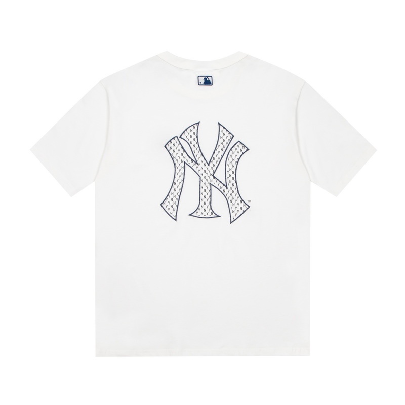 MLB Áo Thun Cotton Ngắn Tay Thêu Chữ Thời Trang Cho Cặp Đôi