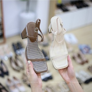 Giày sandal gót trụ - sandal colee quai ngang gót vuông 8p vnxk