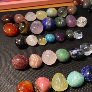 Set đá thanh tẩy tumbled mài bóng viên đẹp -  7 màu sưu tầm xinh xắn thanh tẩy - SET 7 CHAKRA TUMBLED STONE