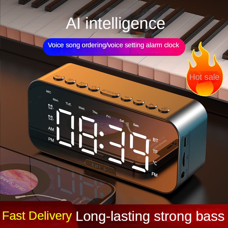 Loa Bluetooth Không Dây Mini Tích Hợp Đồng Hồ Báo Thức G10 Jam