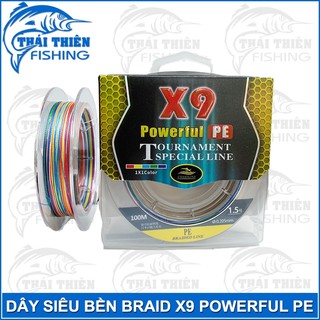 Dây câu lure, pe x9 coastline powerful siêu bền cuộn 100m multicolor