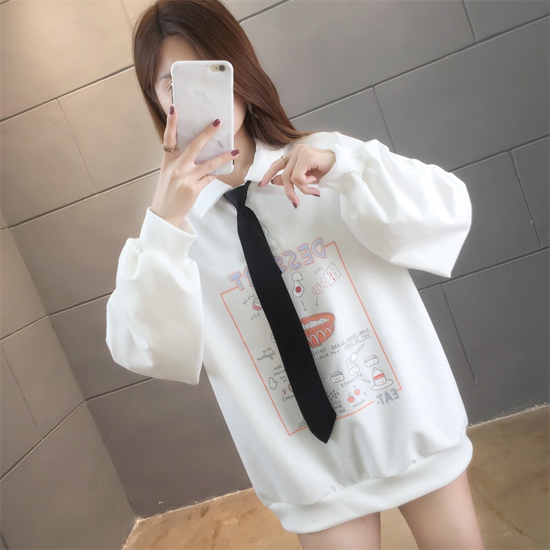 IELGY  Áo sweater Tay Dài Dáng Rộng Cỡ Lớn Thời Trang Cho Nữ