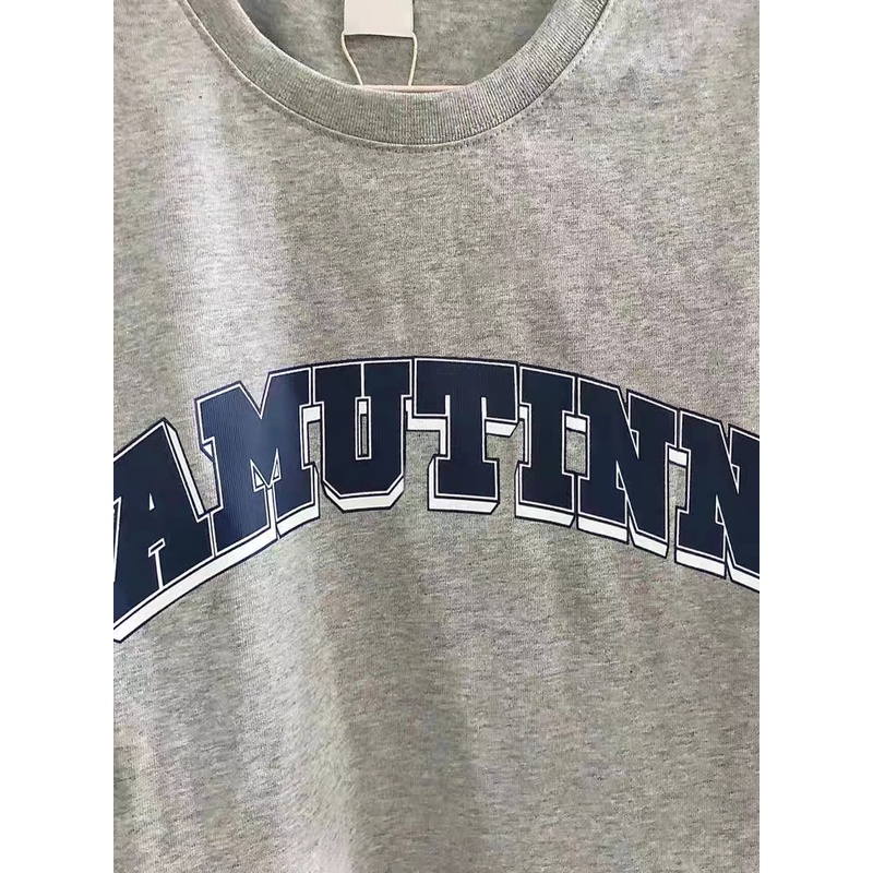 NUZIRO Áo Thun Tay Ngắn Cổ Tròn In Chữ Thời Trang Hàn Quốc Dành Cho Nữ