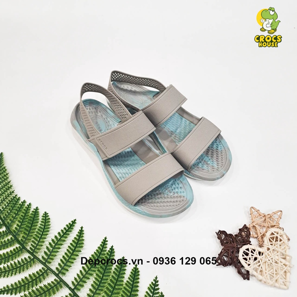 Sandal crocs literide 360 nữ đế lượn sóng siêu nhẹ và êm chân, xăng đan crocs nữ cao cấp, nhựa EVA - Crocs House