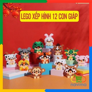 Xếp hình lego mini 12 con giáp