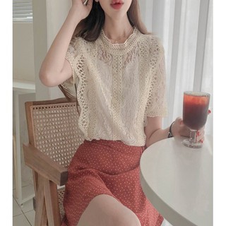 áo kiểu ren tay ngắn tiểu thư ulzzang ORDER - kèm ảnh thật