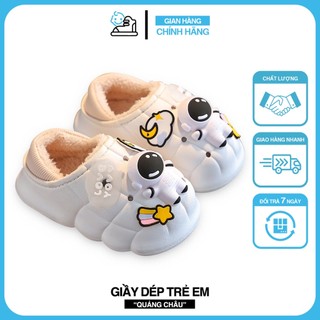 Dép lông, Dép sục lót lông cho bé gắn hình phi hành gia chống thấm nước giữ ấm chân cho bé trai và bé gái - SS02