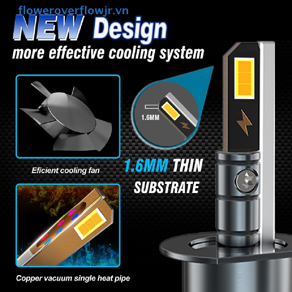 2 Đèn Pha LED H1 180W 25000LM 6500K Ánh Sáng Trắng 12V / 24V Cho Xe Hơi