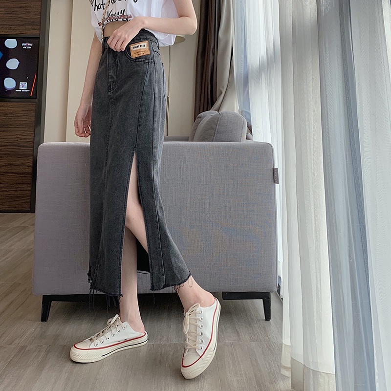 Chân váy jean Chữ A Lưng Cao Thời Trang Dành Cho Nữ