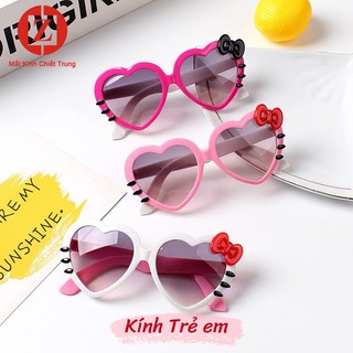 Kính râm cho bé từ 2-9 tuổi hình trái trái tim có nơ, chống tia UV400- mã H1308