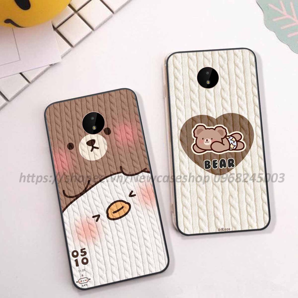 Ốp lưng Nokia C10 / C20 / C30 / Nokia 3.4 in hình họa tiết len Bear Cute
