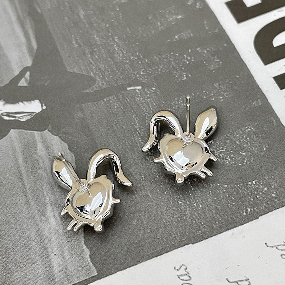 Bông Tai Hình Thỏ Đính Đá Mặt Trăng Thời Trang Cho Nữ