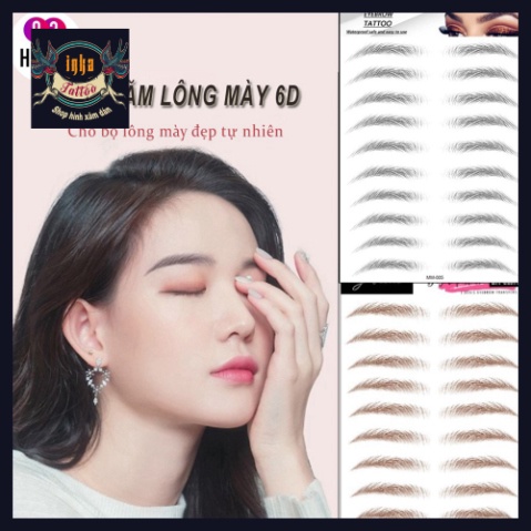 hình xăm lông mày, miếng dán xăm lông mày 6D - Tất tần tật 9 dáng mày hot nhất 2021