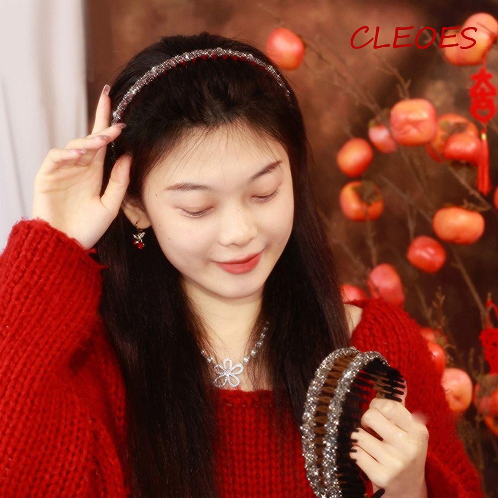 Băng Đô Cài Tóc Đính Đá Lấp Lánh Chống Trượt Có Răng Dành Cho Bé Gái