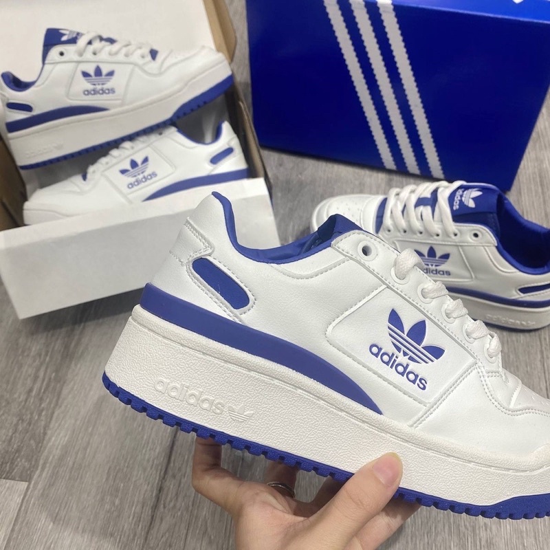 Giày thể thao sneaker das forum trắng xanh than, giày sneaker đẹp nam nữ độn đế cao cấp ảnh thật